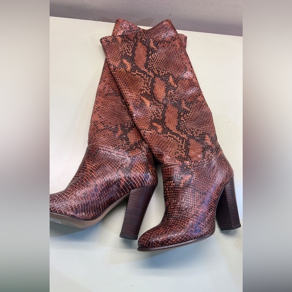 By Malene Birger Brown Heeled Boots Snakeskin Pattern - Picture 1 of 6